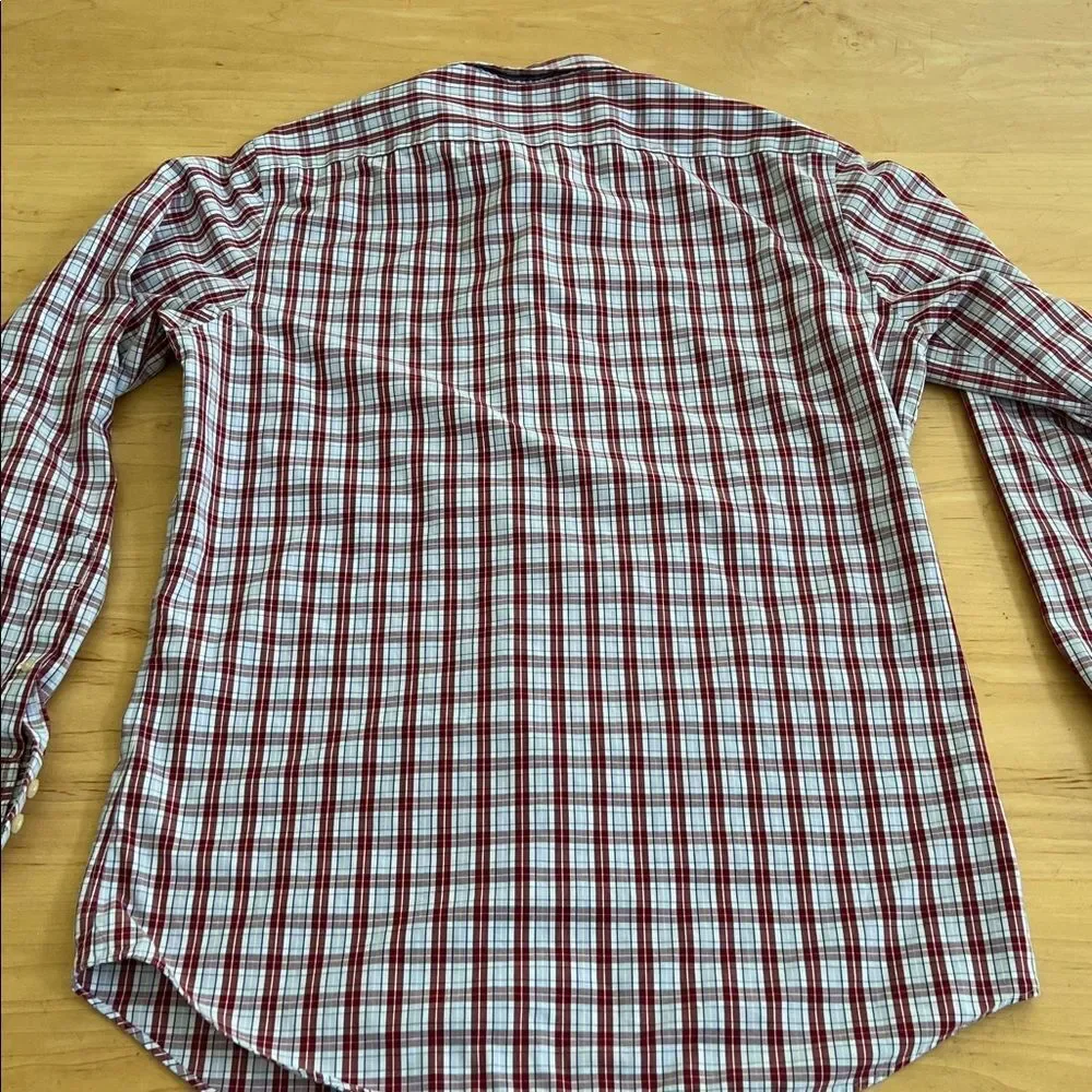 Banana Republic Red and White Plaid Button Down Shirt‎